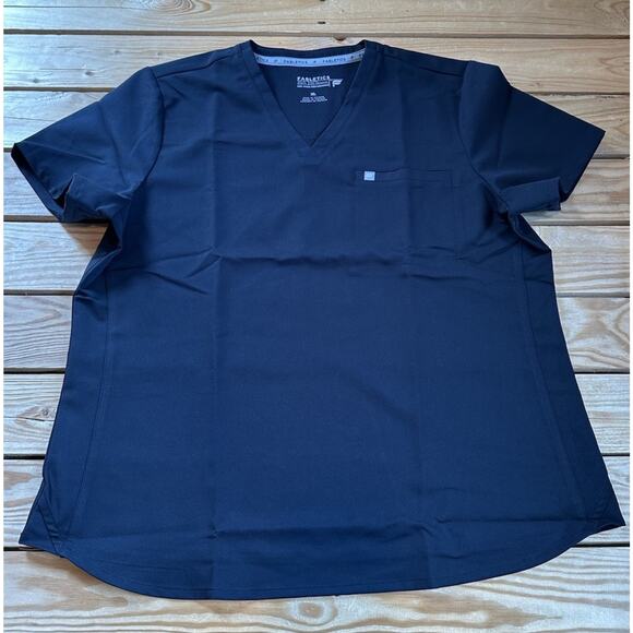NEW Fabletics Scrub Top Size XL Women’s Black - Picture 1 of 7